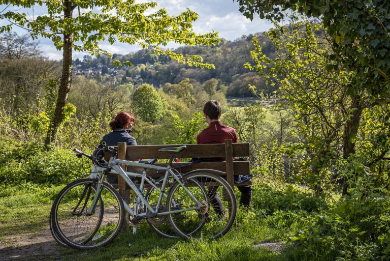 Cyclists along Avon and Kennet Canal